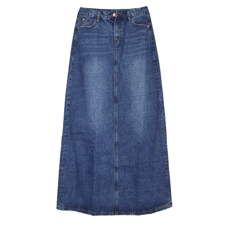 Skirts Distressed Denim A Line Skirt Streetwear Trend
