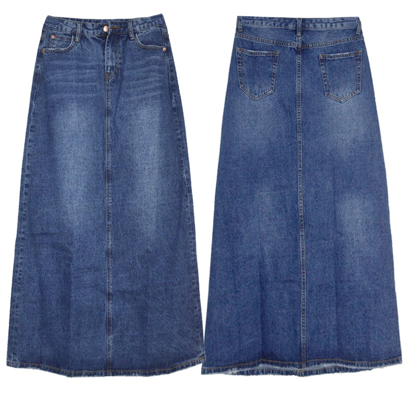 Skirts Distressed Denim A Line Skirt Streetwear Trend