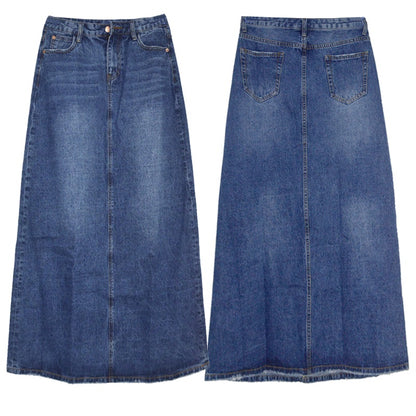 Skirts Distressed Denim A Line Skirt Streetwear Trend