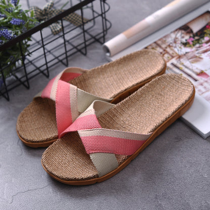 Unisex Cotton & Linen Home Slippers – Breathable Indoor Comfort