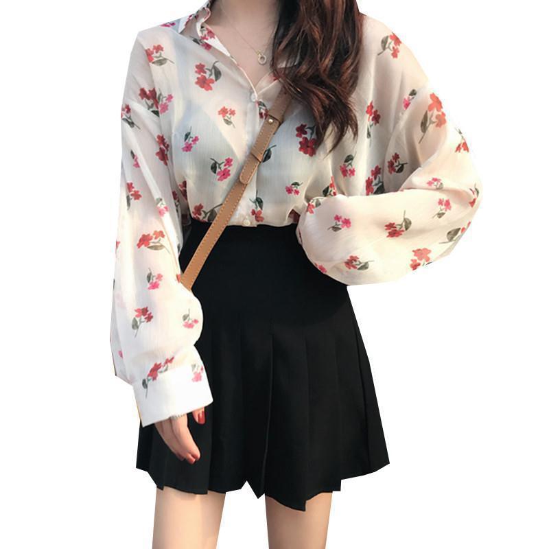 Lightweight Chiffon Blouse – Fake Two-Piece Korean Casual Outfit for Women