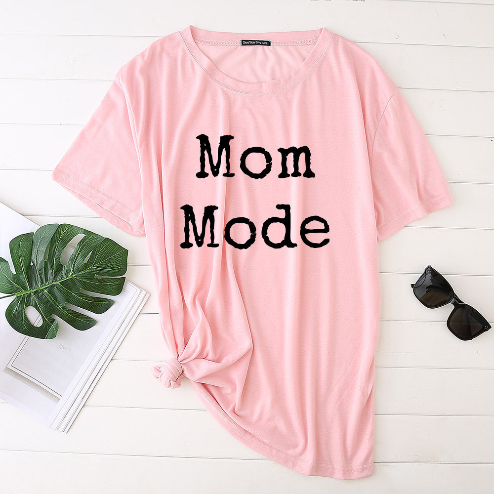Mom Mode Kawaii Harajuku Graphic Tee for Women – Vintage Japanese Street Style