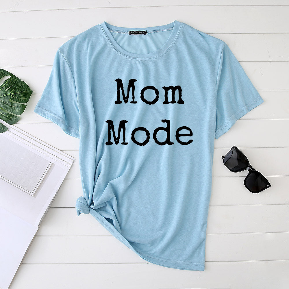 Mom Mode Kawaii Harajuku Graphic Tee for Women – Vintage Japanese Street Style