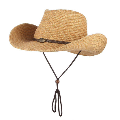 Wide Brim Summer Hat with Wind Lanyard – Unisex Sun Hat