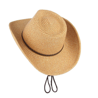 Wide Brim Summer Hat with Wind Lanyard – Unisex Sun Hat
