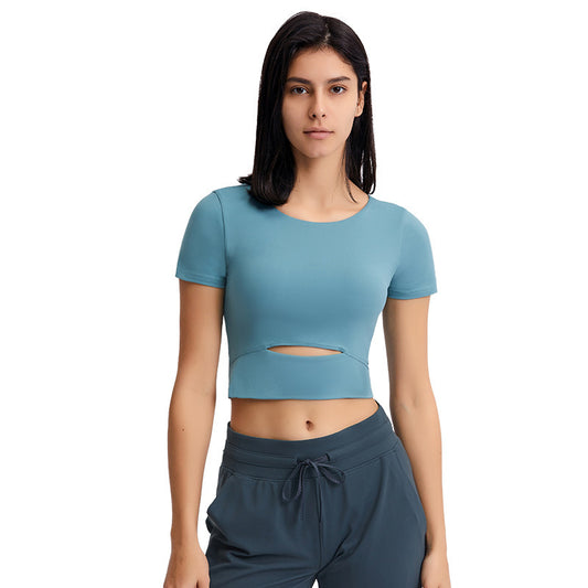 Shinbene Burning Ardor Crop Top – Padded Workout & Fitness Tee for Women