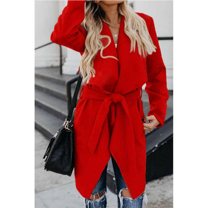 Medium-Length Lapel Trench Coat – Trench Coats Women Outfit Classy & Elegant Winter Outfits