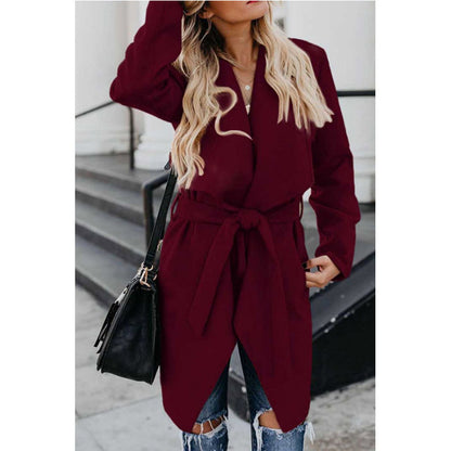 Medium-Length Lapel Trench Coat – Trench Coats Women Outfit Classy & Elegant Winter Outfits