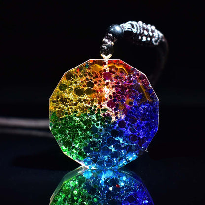 Sacred Geometry 7 Chakra Metatron Heart Necklace