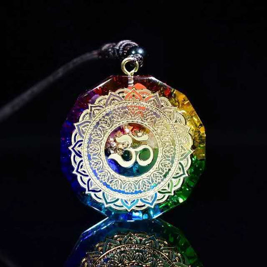 Sacred Geometry 7 Chakra Metatron Heart Necklace