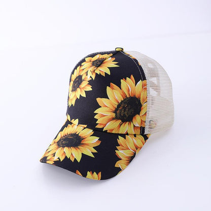 Ponytail Women’s Baseball Cap – Floral Snapback