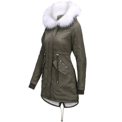 Women Casual Fur Hooded Coats