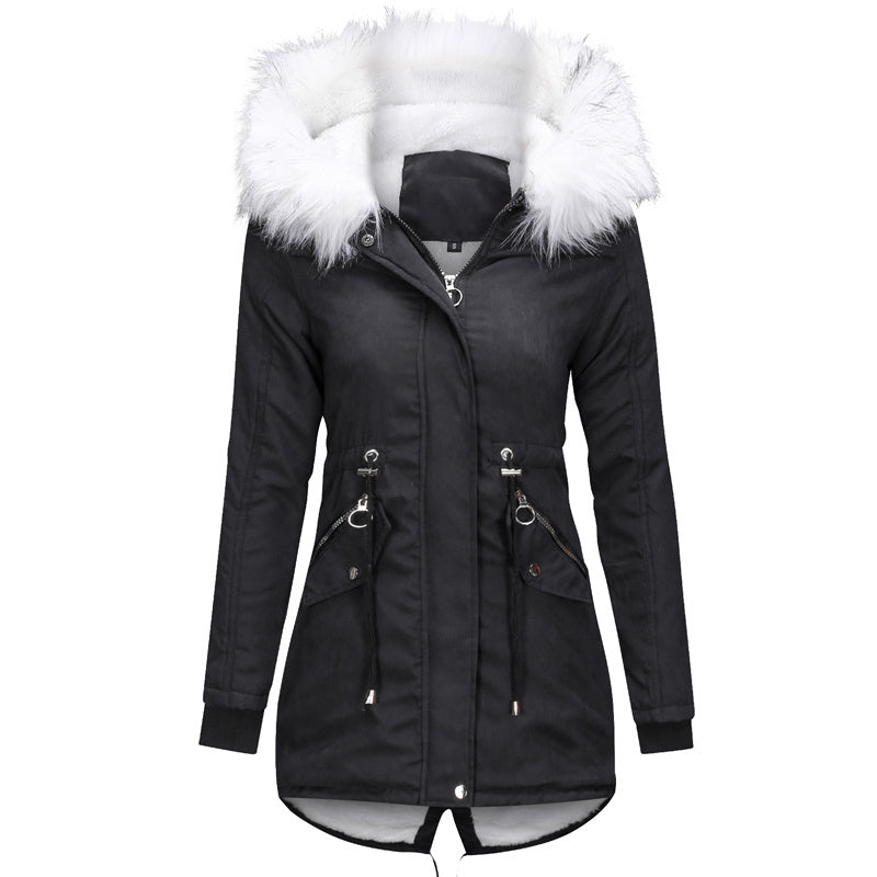 Women Casual Fur Hooded Coats