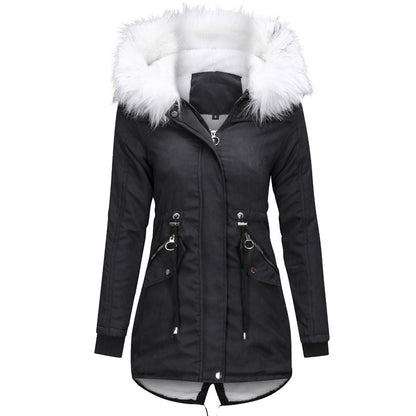 Women Casual Fur Hooded Coats