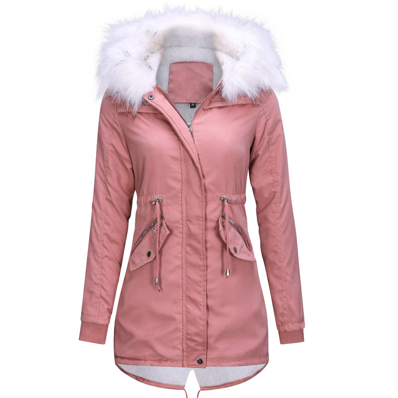 Women Casual Fur Hooded Coats