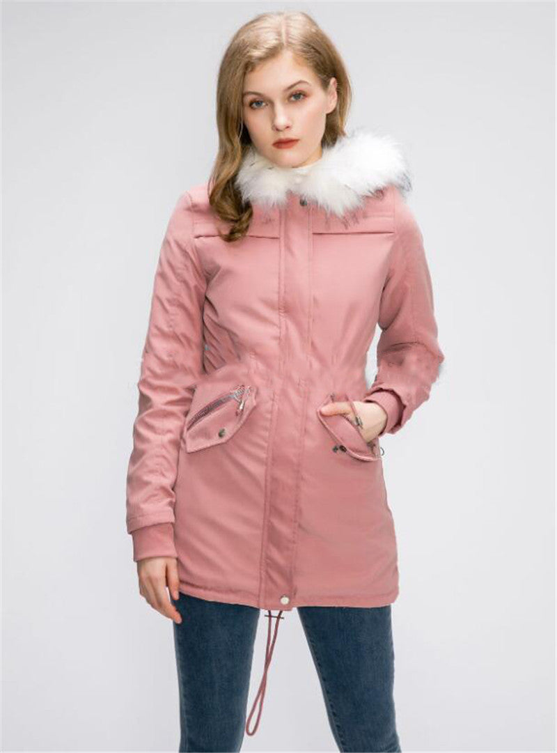 Women Casual Fur Hooded Coats