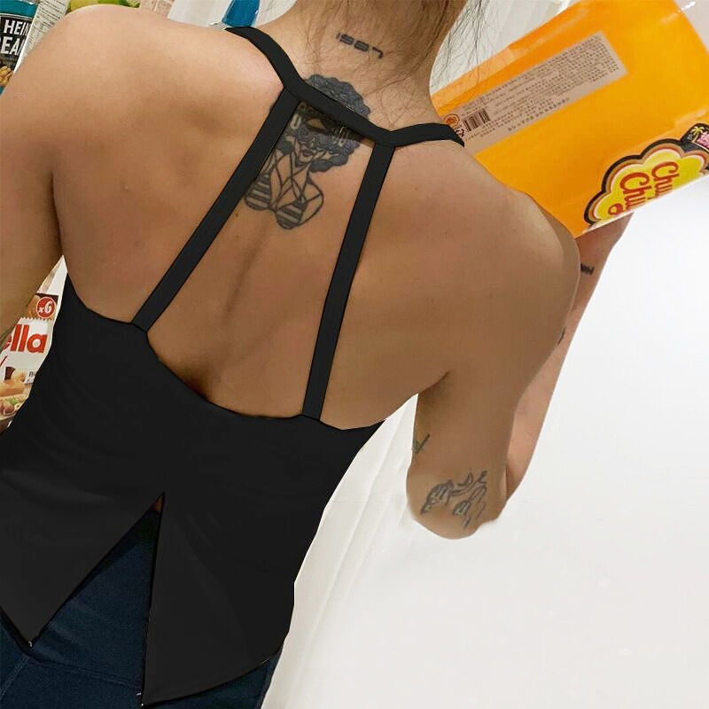 Sexy Crop Top Sports Vest – Stylish Yoga & Athleisure Outfit for Women