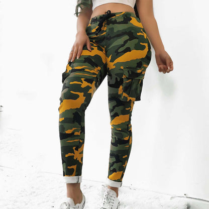 New Ripped Skinny Fit Sport Camouflage Women Pants