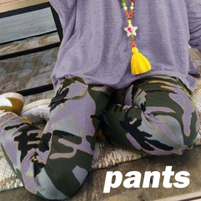 New Ripped Skinny Fit Sport Camouflage Women Pants