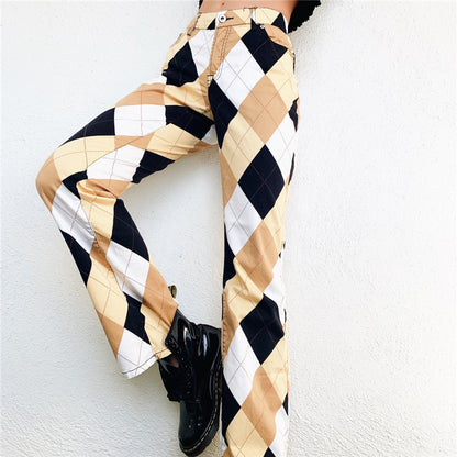 Ankle Length Khaki Cargo Pants England Style With Flap Pockets