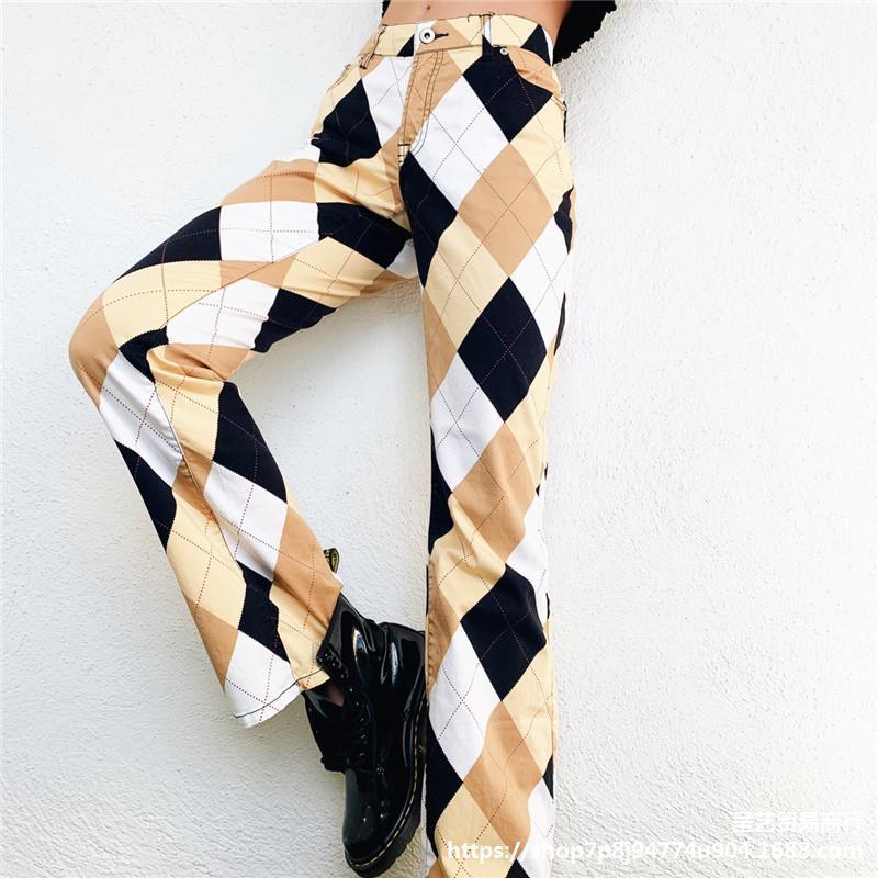 Ankle Length Khaki Cargo Pants England Style With Flap Pockets