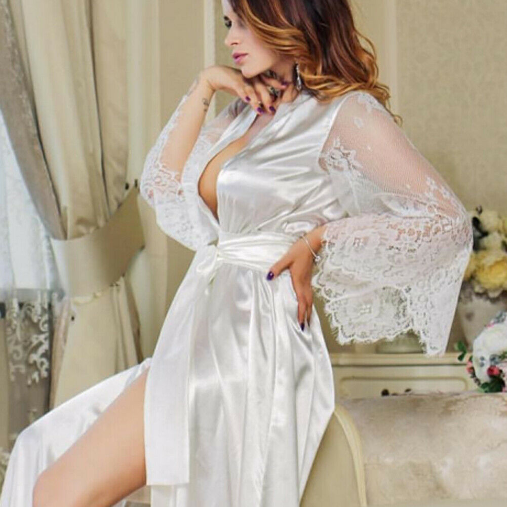 Classic Lace Nightgown Robe for Women – Elegant Sleepwear & Comfortable Pajamas (Longuette)