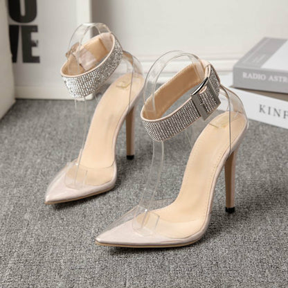 Rhinestone Gem Sexy Transparent Summer Women Shoes
