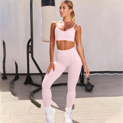 New Women’s Gym Set Yoga Suit Fitness Jumpsuit Stretch Push Up Workout Bodysuit Sportswear