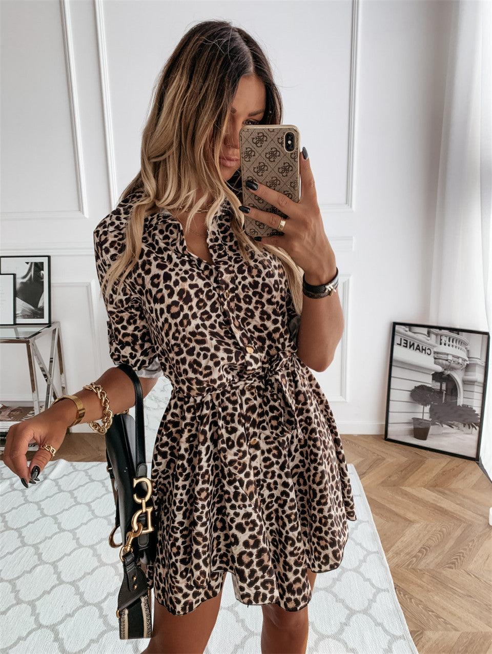 Vintage Print Short Dress | Casual Mini Dress & Day-to-Night Outfit for Women