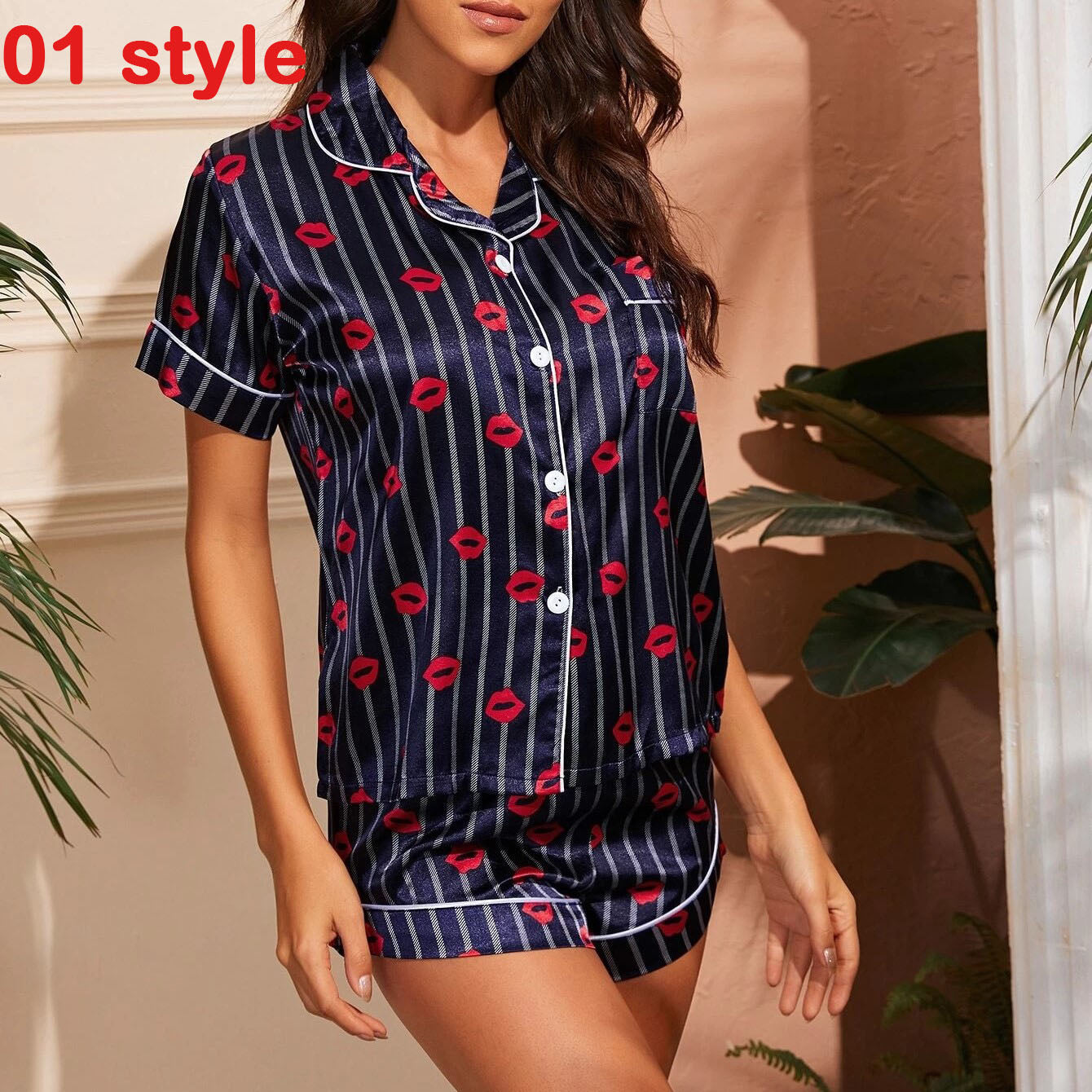 2025 Korean Style Women S Pajama Set 2 Piece Summer Sleepwear With Pocket Button Up Shorts Nightwear For Home