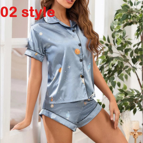 2025 Korean Style Women S Pajama Set 2 Piece Summer Sleepwear With Pocket Button Up Shorts Nightwear For Home