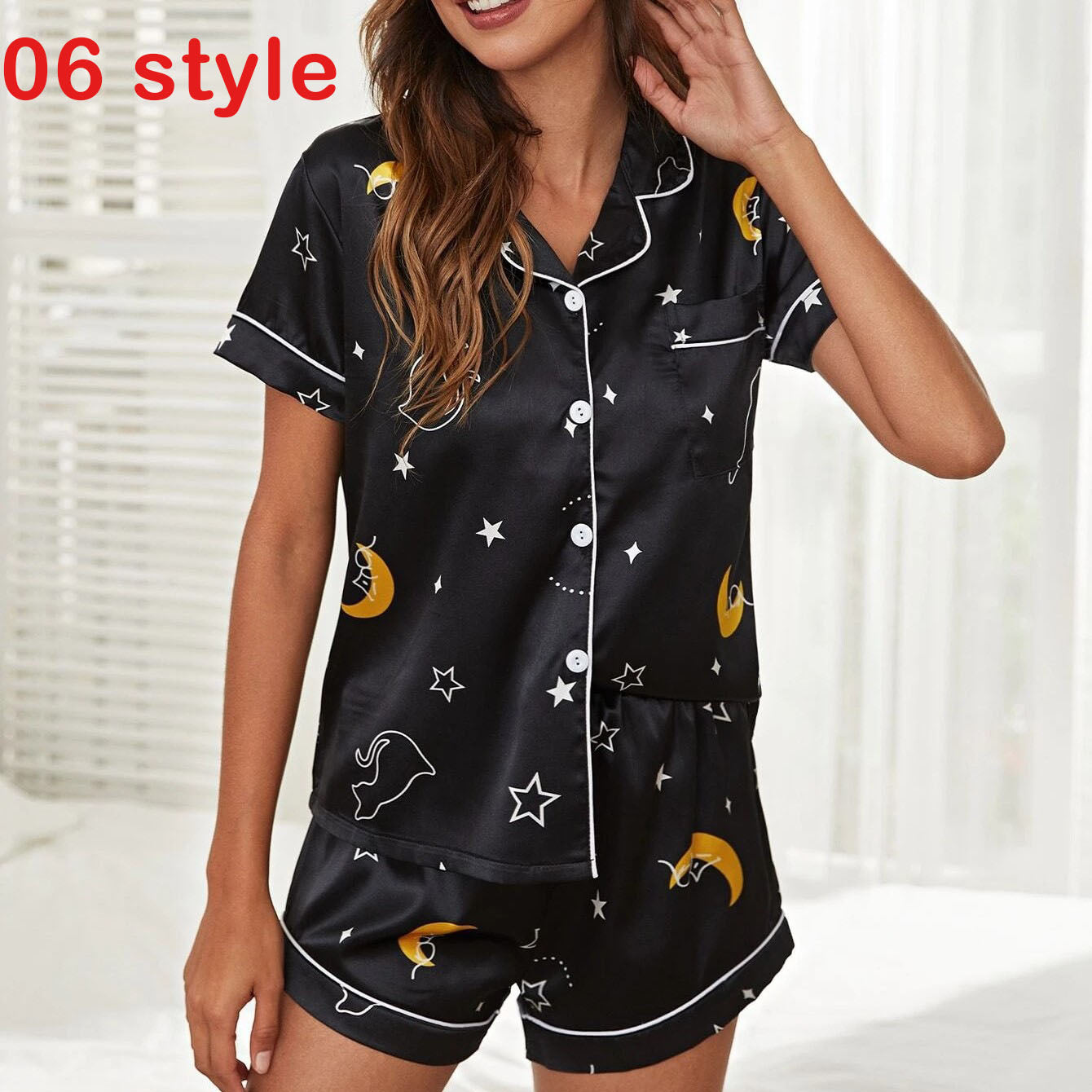 2025 Korean Style Women S Pajama Set 2 Piece Summer Sleepwear With Pocket Button Up Shorts Nightwear For Home
