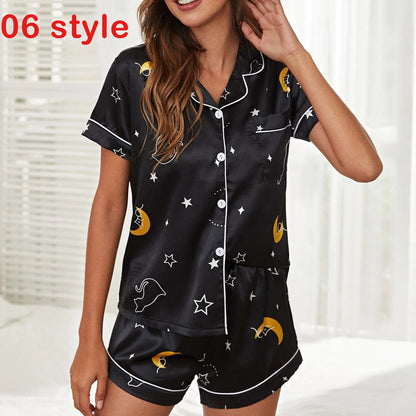 2025 Korean Style Women S Pajama Set 2 Piece Summer Sleepwear With Pocket Button Up Shorts Nightwear For Home