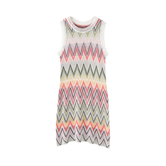 Rainbow Knit Mini Dress | Colorful Summer Outfit & Casual Mini Dress for Women