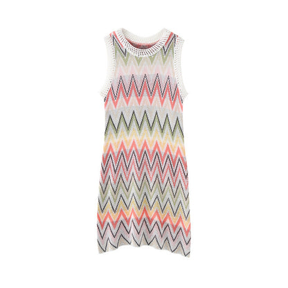 Rainbow Knit Mini Dress | Colorful Summer Outfit & Casual Mini Dress for Women