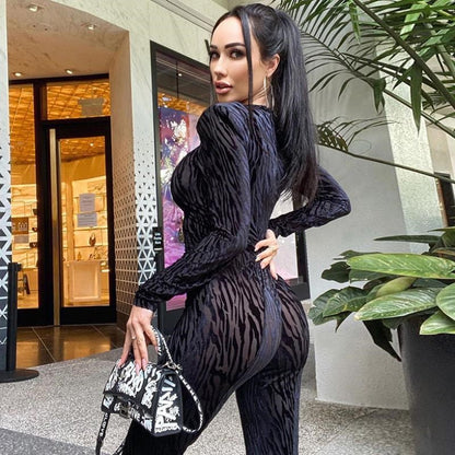 Sexy Black Cotton Jumpsuit for Women – Form-Fitting Casual & Evening Outfit