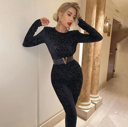 Sexy Black Cotton Jumpsuit for Women – Form-Fitting Casual & Evening Outfit