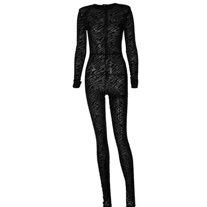 Sexy Black Cotton Jumpsuit for Women – Form-Fitting Casual & Evening Outfit