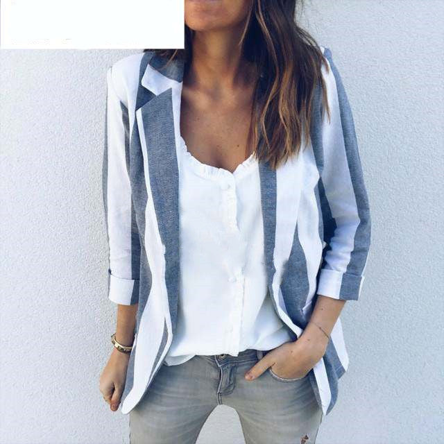 Long Sleeve Open Stitch Women Thin Summer Blazers