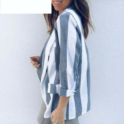 Long Sleeve Open Stitch Women Thin Summer Blazers