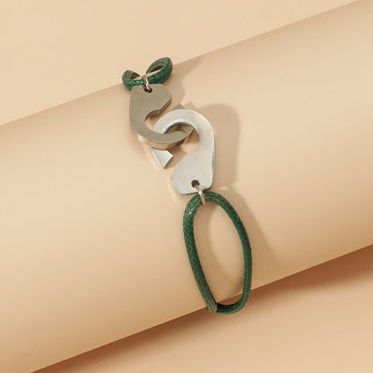 Titanium Steel Handcuff Bracelet – Unisex Adjustable Rope Bracelet for Couples & Everyday Wear