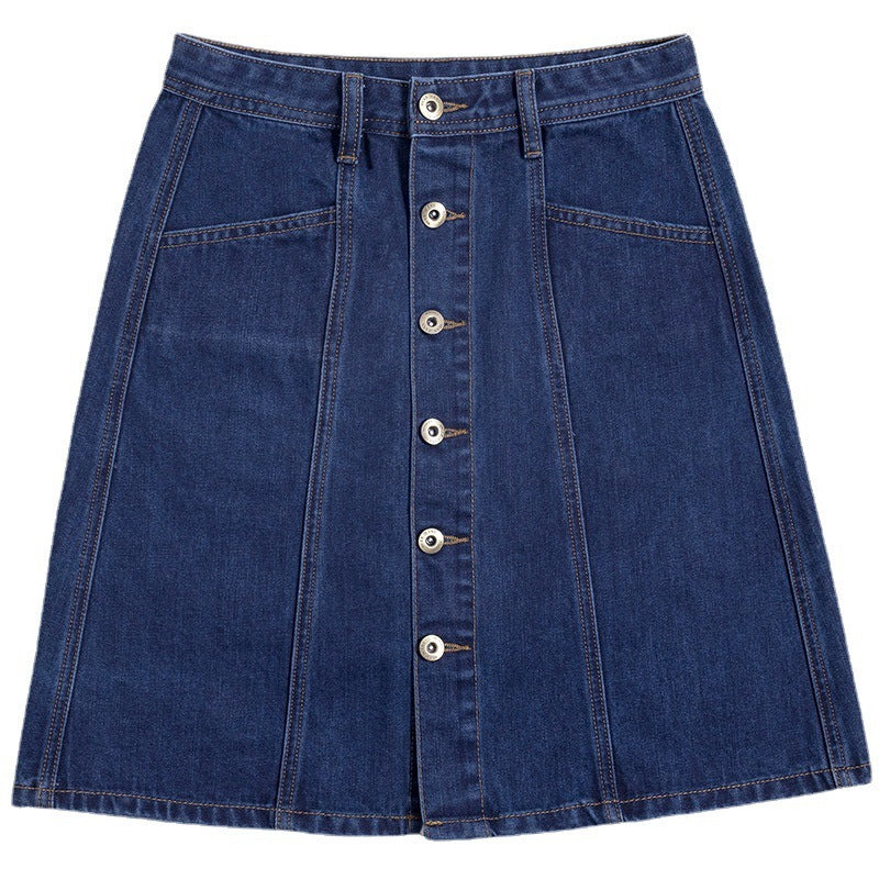 Skirts Plus Size High Waist A Line Denim Skirt Classic Trend