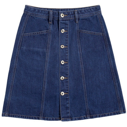 Skirts Plus Size High Waist A Line Denim Skirt Classic Trend