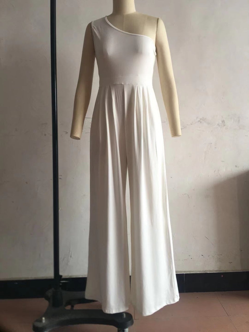 One Shoulder Casual Sleeveless Office Style Jumpsuits