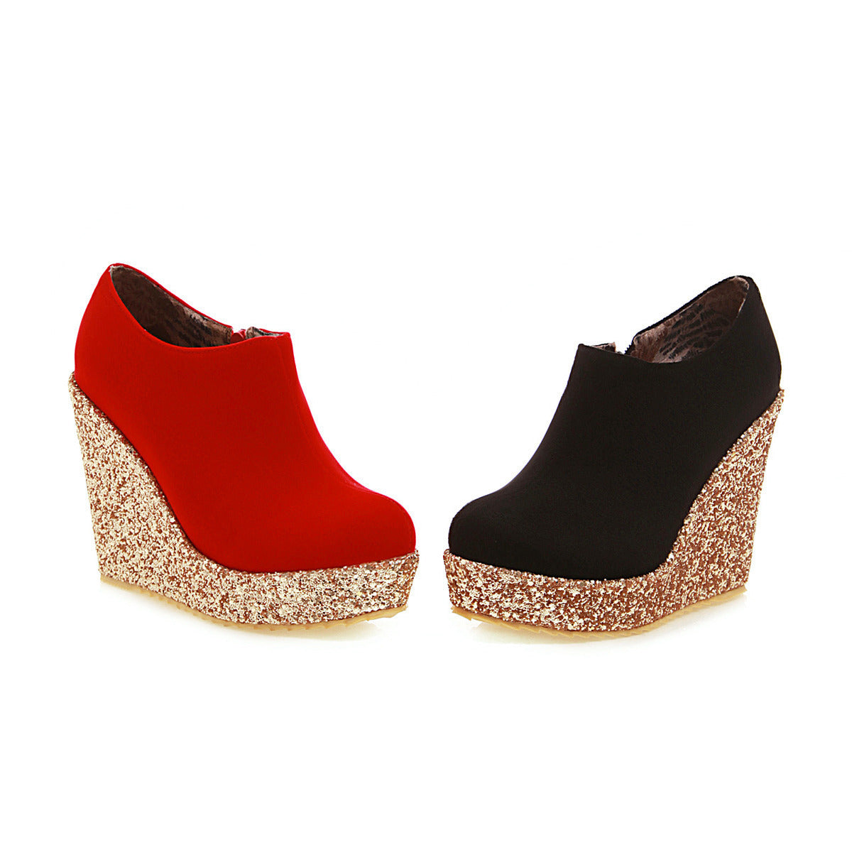 Serpentine Stitched Vintage Wedge Sandals | Elegant Summer High-Heel Pumps