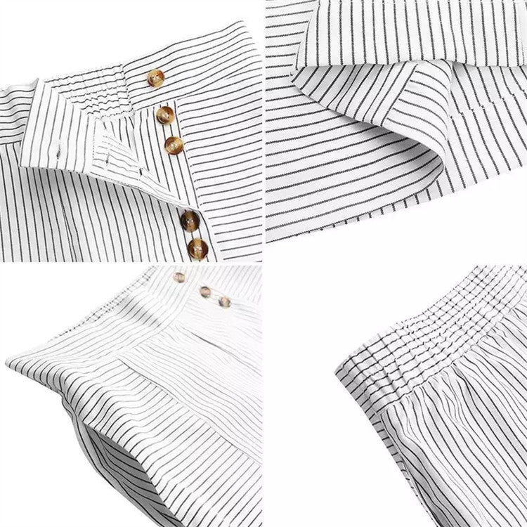 New Black White Wide Leg Loose Casual Capri