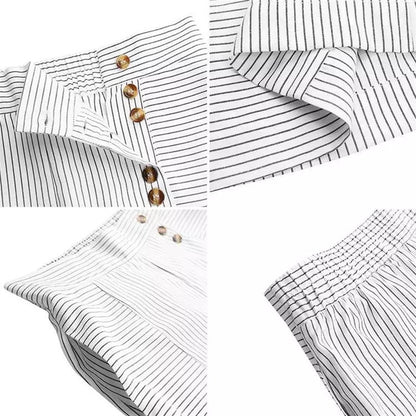 New Black White Wide Leg Loose Casual Capri