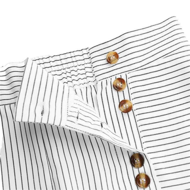 New Black White Wide Leg Loose Casual Capri