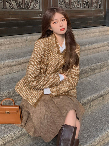 Korean Street Style Two-Piece Set – Coats Outfits Women & Trendy OOTD Looks