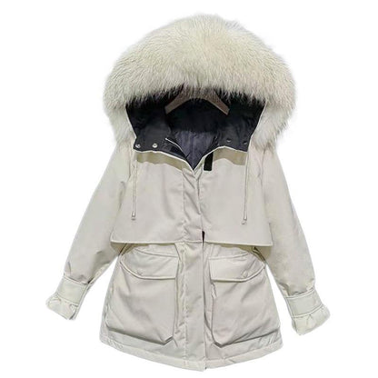 Fur Collar Duck Down Filling Warm Winter Coats For Women